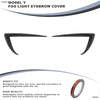 Tesla Model Y Fog Light Trim Cover, 2PCS Carbon Look Eyelids Frame, 2020-2023