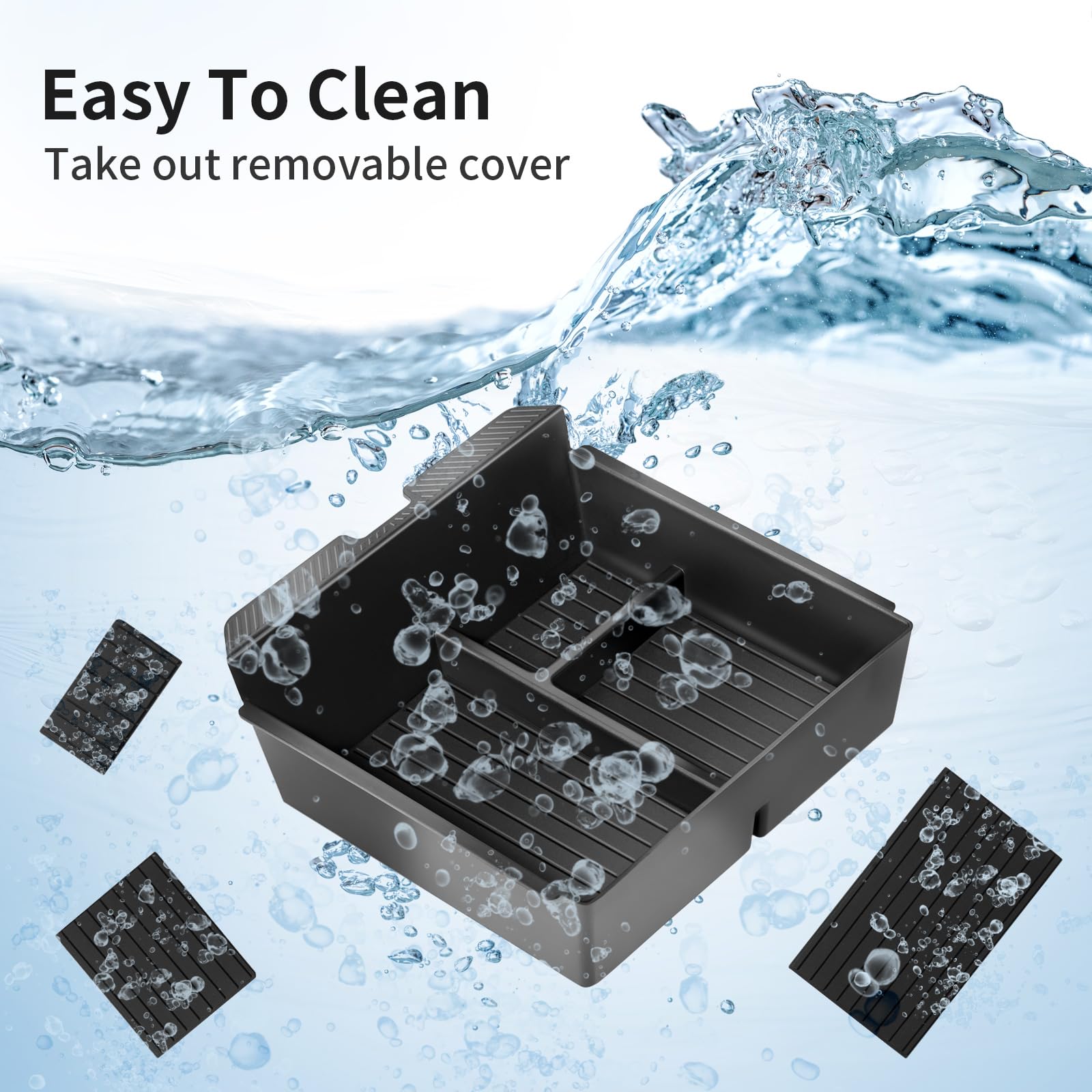 2025 Upgrade Center Console Organizer Tray, Cup Holder Tesla Model 3 Highland 2024 2025/Tesla Model Y Juniper 2025 Matte Black