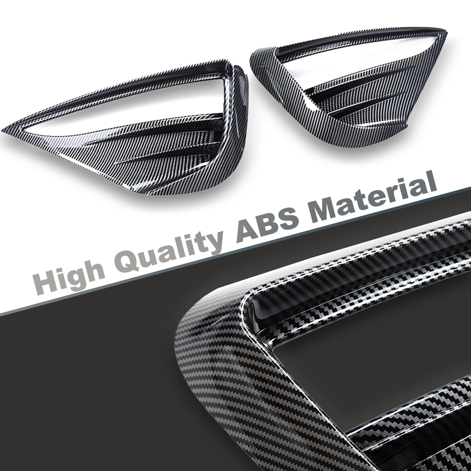 Fancemot Carbon Fiber Front Bumper Fog Light Cover Compatible with Tesla Model Y 2021-2024, Fog Light Trim, Fog Light Eyebrow for Model Y Decorative Accessories