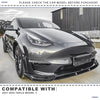Tesla Model Y Fog Light Trim Cover, 2PCS Carbon Look Eyelids Frame, 2020-2023