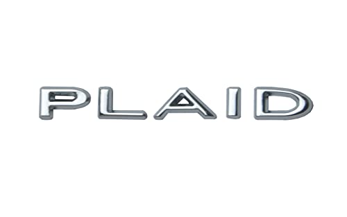 Chrome Plaid Letter Logo Badge Emblem Fit for Tesla Model 3 /Y/X/S