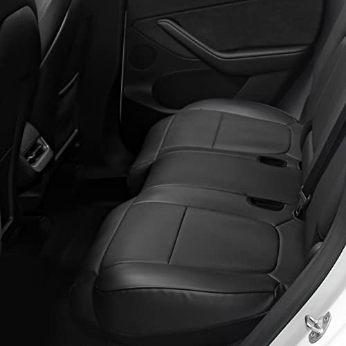 Tesla Model Y Leather Seat Extender Cushion Pad for Front and Rear Seats (Black)