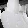 Fit Tesla Model Y Seat Covers All Season PU Leather Car Seat Cushion Protector Tesla Model Y Accessories (White, Full Wrapped 12 Pcs (Model Y))