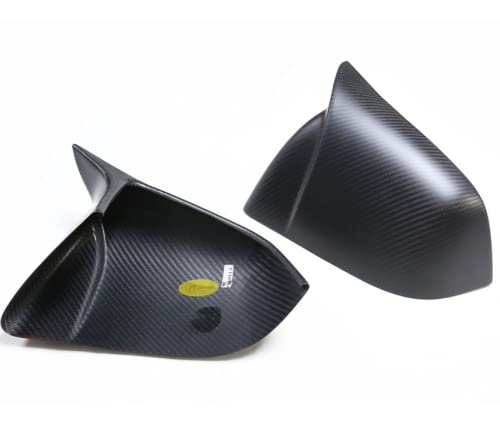 Real Carbon Fiber Horn Style Side Mirror Covers for Tesla Model Y (Gloss Carbon Fiber)
