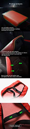Tesla Model 3 & Y Red Leather Armrest Cover
