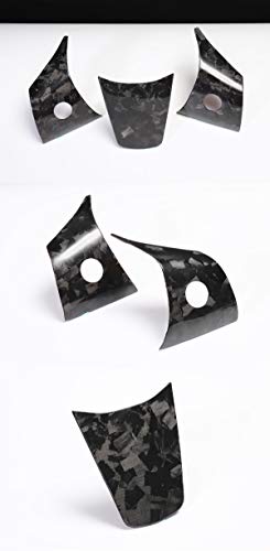 Forged Marble Dry Carbon Fiber Steering Wheel Accents for Tesla Model 3 & Model Y