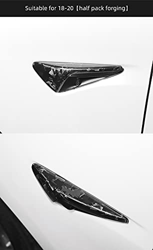 Carbon Fiber Side Camera Cover for Tesla Model 3 Model Y 2018-2021 MODELX S Exterior Accessories All Inclusive Protective Cover (Forged Marble Bright)