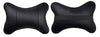 Car Neck Pillows Both Side Pu Leather 2pieces Pack Headrest Fit for Most Cars Filled Fiber Universal Car Pillow (Black)