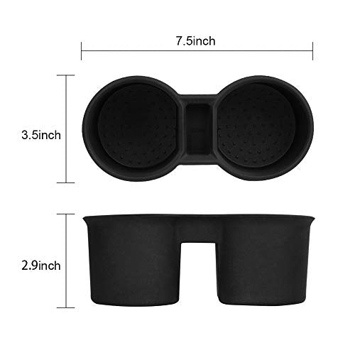 Tesla Model 3 & Y Silicone Cup Holder Insert (Black)
