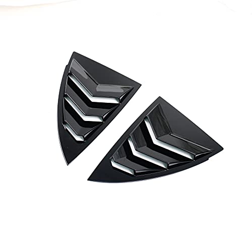 Quarter Side Window Visor Covers/Scoop Louvers for 2020-2022 Tesla Model Y (Glossy Black)