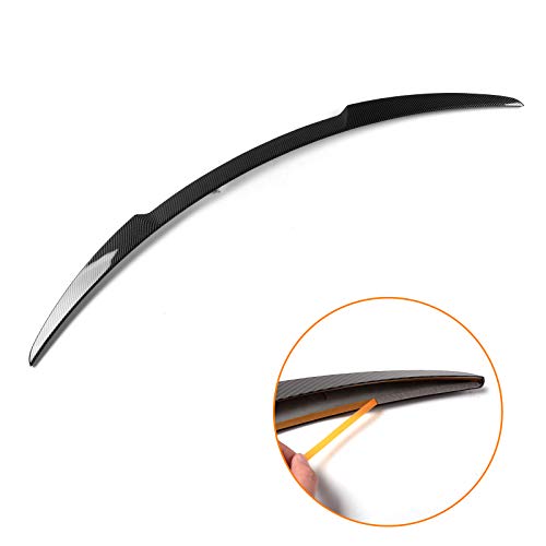 Tesla Model Y Spoiler Wing Performance Rear Trunk Lip Tail Car Styling Kits 2020 2021 Tesla Model Y Accessories (Glossy Carbon Fiber Pattern)