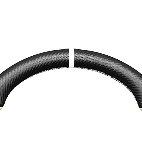 Matte Carbon Fiber + Leather Steering Wheel Cover for Tesla Model S 2012-2020 & Model X 2016-2020