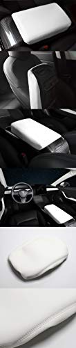 White Leather Armrest Cover for Tesla Model 3 & Y