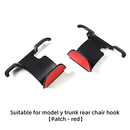 2nd Row Rear Seat Headrest Trunk Storage Hooks for Tesla Model Y (Red)