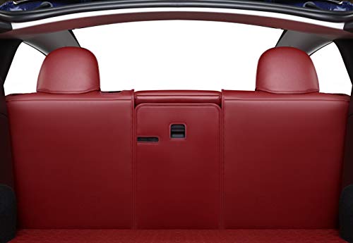 All Weather Synthetic Leather Comfortable Seat Covers for 2020-2022 Tesla Model Y (Wine Red)