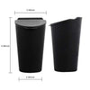 Car Silicone Trash Can with Lid Car Cup Holder Trash Bin Auto Vehicle Car Garbage Can Bin Use in Auto Home Office (Black)
