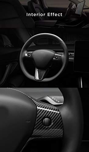 Steering Wheel Frame/Trim for 2017-2022 Tesla Model 3 & Y (Gloss Carbon Fiber Pattern)