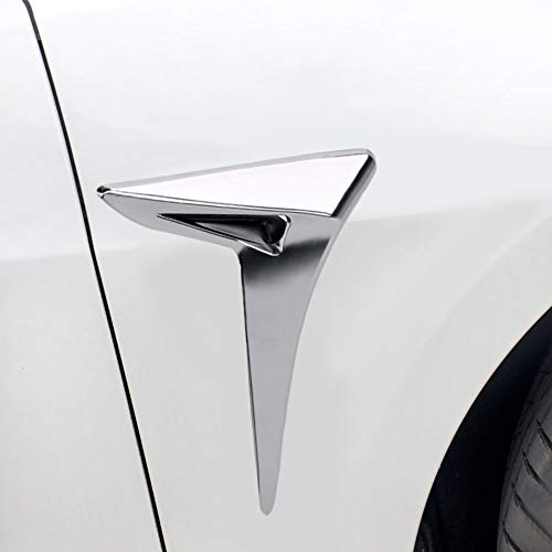 Tesla Model 3 Y X S Side Camera Protection Cover Car Side Camera Decoration Trim fit for Tesla Model 3 Accessories 2017-2022 (2PCS of Set Silver)