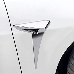 Tesla Model 3 Y X S Side Camera Protection Cover Car Side Camera Decoration Trim fit for Tesla Model 3 Accessories 2017-2022 (2PCS of Set Silver)