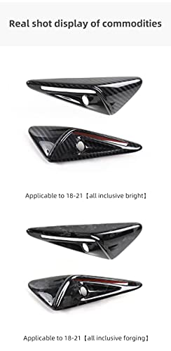 Carbon Fiber Side Camera Cover for Tesla Model 3 Model Y 2018-2021 MODELX S Exterior Accessories All Inclusive Protective Cover (Forged Marble Bright)