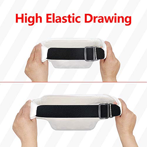 Car Neck Support Pillow Soft Leather Headrest with Adjustable Strap for Tesla (1 Unit White with White Stitching)