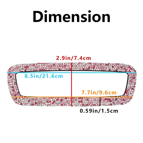 Bling Crystal Pink Rear View Mirror Cover for Tesla Model S, 3, X, & Y