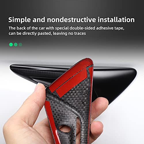 Carbon Fiber Side Camera Cover for Tesla Model 3 Model Y 2018-2021 MODELX S Exterior Accessories All Inclusive Protective Cover (Forged Marble Bright)