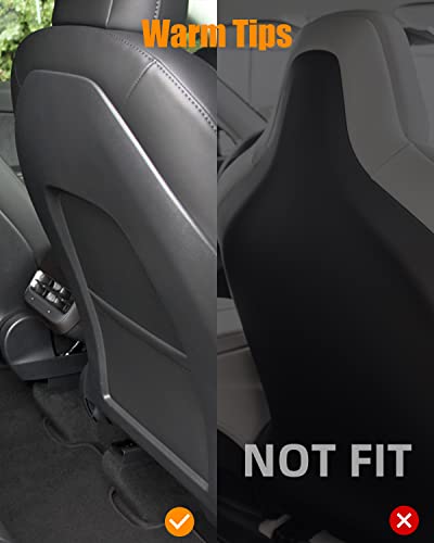 Tesla Model 3/Y/S Leather Seat Back Protector. Wear-Resistant Car Kick Mats with Organizer Pocket. Set of 2