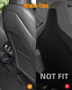 Tesla Model 3/Y/S Leather Seat Back Protector. Wear-Resistant Car Kick Mats with Organizer Pocket. Set of 2