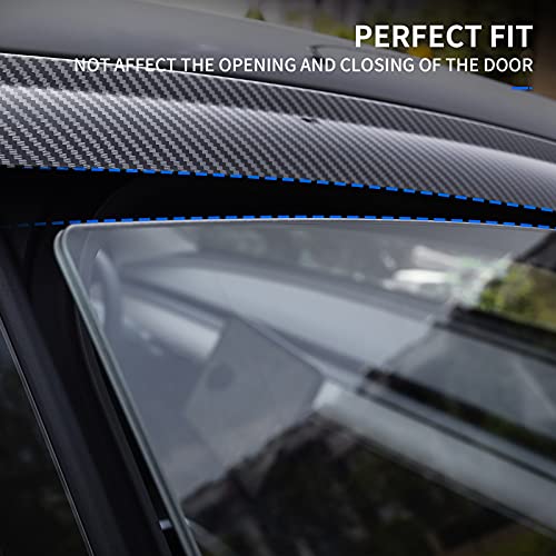Tesla Model Y Rain/Wind Deflector Vent/Window Visors (Glossy Carbon Fiber)