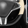 Matte Carbon Fiber + Leather Steering Wheel Cover for Tesla Model S 2012-2020 & Model X 2016-2020