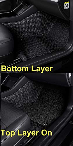 Floor Liner Fit for Tesla Model 3 2020 2021 Fully Embedded No Edge Customized Floor Mat Frunk Trunk Blanket-Non-Slip Waterproof Car Carpet Protect All Weather(Black)