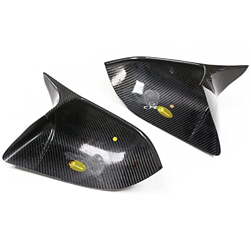 Real Carbon Fiber Horn Style Side Mirror Covers for Tesla Model Y (Matte Carbon Fiber)