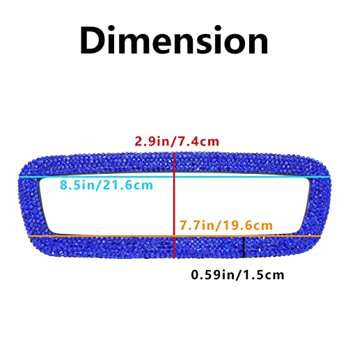 Bling Crystal Blue Rear View Mirror Cover for Tesla Model S, 3, X, & Y
