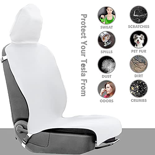 Waterproof Front Seat Cover for Tesla Model Y - White