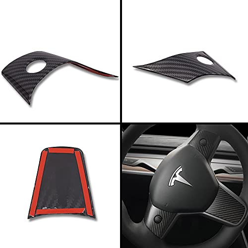 Tesla Model 3 & Model Y Steering Wheel Covers - Matte Carbon Fiber Pattern