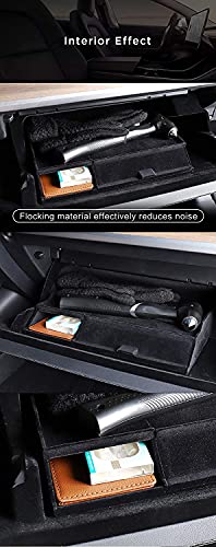 Tesla Model 3 Model Y 2016-2022 Non-Slip Storage Glove Box Car Interior Accessories Organizer Tray (Velvet Black)