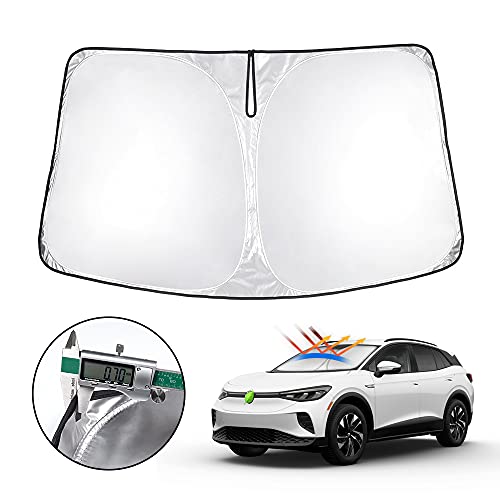 Custom Fit for Windshield Sunshade Volkswagen ID.4 2021 2022 Accessories VW ID4 Window Sun Shade Foldable Sun Shield Cover Block Heat and Sun Upgrade Reflective Polyester