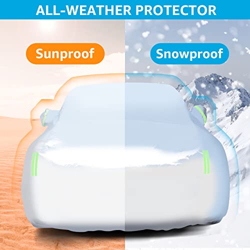 Tesla Model Y Car Cover Snowproof Waterproof All-Weather UV Protection Outdoor Full Exterior Car Cover for Model Y 2020 2021 2022 with Storage Bag