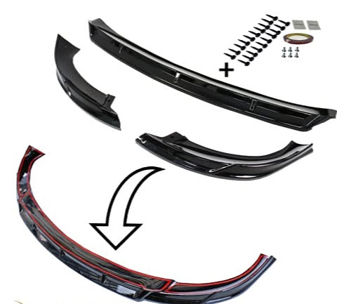 Glossy Black ABS Front Lip Splitter/Front Bumper Lip Spoiler for 2020-2022 Tesla Model Y (3 Piece Set)