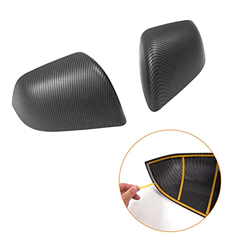Tesla Model Y Side Door Mirror Cover Carbon Fiber Pattern Rearview Mirror Molding Trim for Tesla Model Y Accessories 2020-2021 (Matte Carbon Fiber Pattern)