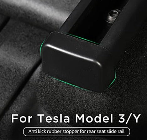 Anti-Kick Soft Rubber Plugs for Rear Seat Slide Rails for Tesla Model 3 & Model Y
