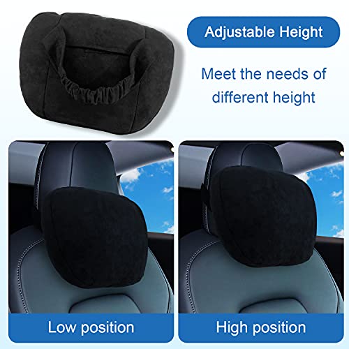 Car Headrest Neck Pillow Fits for Tesla Model 3 Model Y,2 Pack Soft Car Seat Pillow Head Neck Rest Cushion
