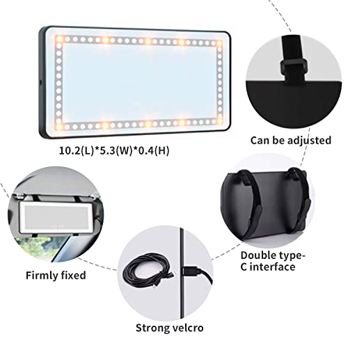 Car Vanity Mirror with 1700mha Rechargable Battery Travel Mirror Car Touch  Screen LED Vanity Mirror Touch Screen Make Up Mirror automobile makeup  mirror car sun visor mirror 3 Light Mode Mirror