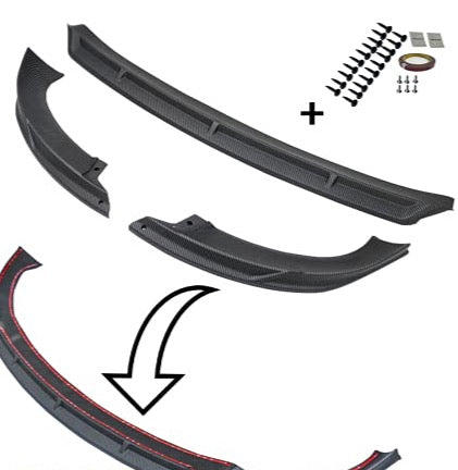 3 Piece Front Bumper ABS Lip Splitter for 2020-2022 Tesla Model Y (Matte Carbon Fiber )