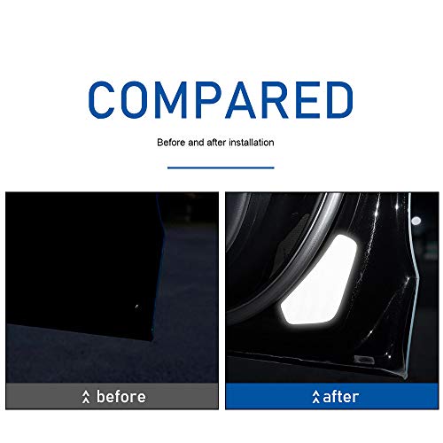 Car Door Reflective Warning Stickers Open Auto Decals Anti-Collision Safety Sign Compatible with Tesla Model 3 Accessories (White)