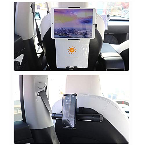 360 Degree Rotating for Tesla Model 3/Y iPad Car Mobile Phone Holder Tablet Stand Back Seat Mount Bracket 5-11 Inch(Garbage Bags can be Included)