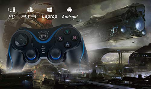 PC Controller Wireless Controller 2.4G Remote Game Console PS3 Controller Tesla Model 3 Screen Controller PC Video Gamepad Joystick with Dual-Vibration for PC(WIN7/8/10/XP) PS3 and Android