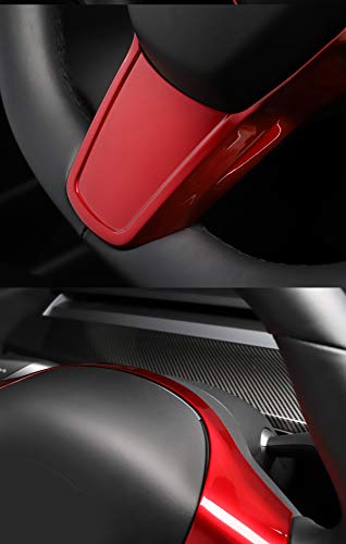 Steering Wheel Frame/Trim for 2017-2022 Tesla Model 3 & Y (Red)