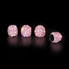 Pink Sparkling Rhinestone Tire Valve Stem Caps for Tesla Model S, 3, X, & Y (Set of 4)